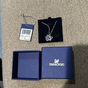 Authentic Swarovski Crystal Necklace Cute Heart Bow Pendant